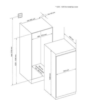 Integreeritav külmik Kluge KC2193J