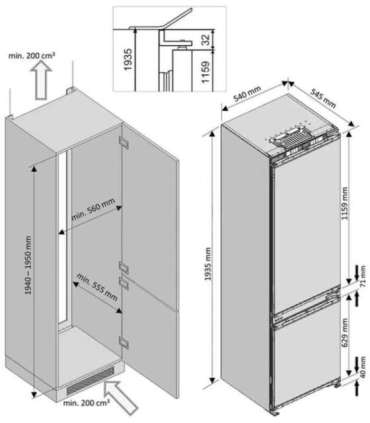 Integreeritav külmik Beko BCHA306E4SN