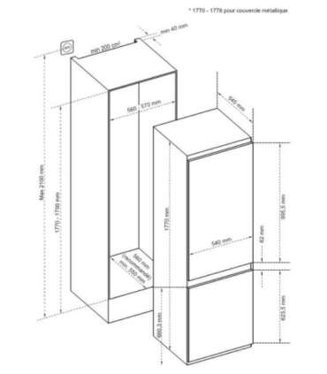 Integreeritav jahekülmik De Dietrich DRL7737EB