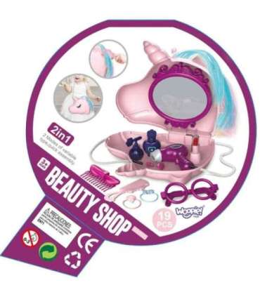 WOOPIE Toaletka dla Dziewczynki 2w1 Salon Piękności w Torebce Jednorożec
