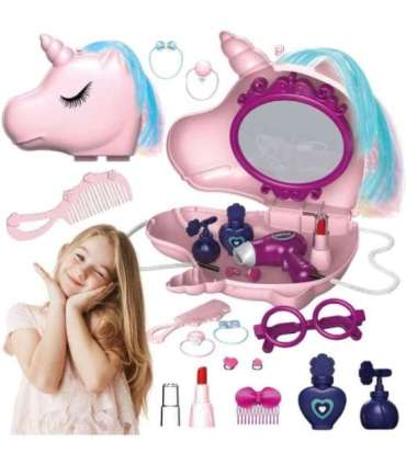 WOOPIE Toaletka dla Dziewczynki 2w1 Salon Piękności w Torebce Jednorożec