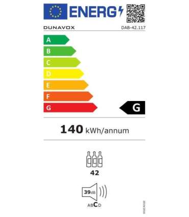 Integreeritav veinikülmik Dunavox DAB-42.117DB