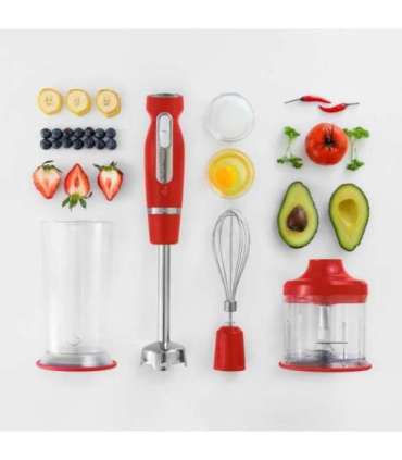 Hand blender + accesories Sencor, red