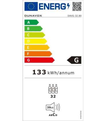 Kaetava uksega integreeritav veinikülmik Dunavox DAVG-32.80DOP.TO Horizon