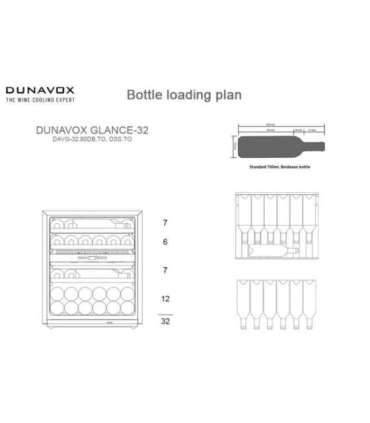 Kaetava uksega integreeritav veinikülmik Dunavox DAVG-32.80DOP.TO Horizon