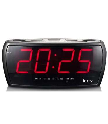 FM clock radio display 1.8" Lenco, black