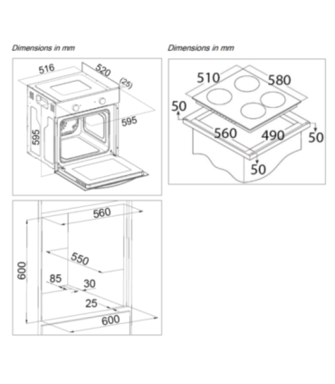Integreeritav ahi+pliidiplaat Bomann EHBC7935IX