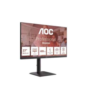 AOC U27E4CV 27 " IPS UHD 16:9 60 Hz 4 ms 3840 x 2160 pixels 400 cd/m² HDMI ports quantity 2 Black