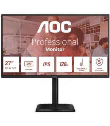 AOC Q27E4U 27 " IPS QHD 16:9 120 Hz 4 ms 2560 x 1440 pixels 350 cd/m² HDMI ports quantity 1