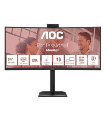 AOC CU34E4CW Curved 34" 3440x1440/21:9/350cd/m2/4ms HDMI, DisplayPort, USB, Audio out AOC