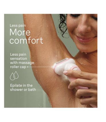 Braun Epilator 9-011 3D Silk-epil 9 Flex Operating time (max) 50 min Number of power levels 2 Wet & Dry |