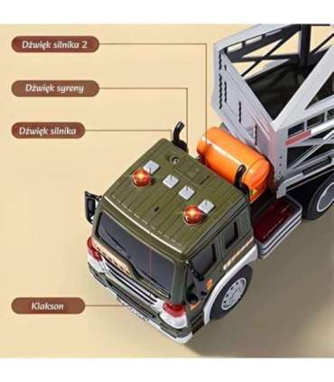 WOOPIE Ciężarówka Transporter Dinozaurów Auto z Dźwiękiem i Światłem