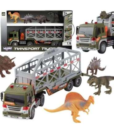 WOOPIE Ciężarówka Transporter Dinozaurów Auto z Dźwiękiem i Światłem