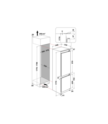 Integreeritav külmik Indesit INC18T112