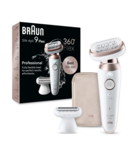 Braun Epilator SES9-030 3D Silk-Epilk 9 Flex Operating time (max) 50 min Number of power levels 2 Wet & Dry |