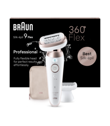 Braun Epilator SES9-030 3D Silk-Epilk 9 Flex Operating time (max) 50 min Number of power levels 2 Wet & Dry |