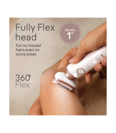 Braun Epilator SES9-030 3D Silk-Epilk 9 Flex Operating time (max) 50 min Number of power levels 2 Wet & Dry |