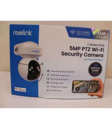 SALE OUT. Reolink E Series E540 Smart 5MP PTZ WiFi Camera with Motion Spotlights, White Reolink Smart WiFi Camera