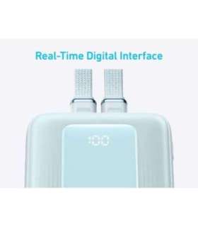 Anker Power Bank with Built-In USB-C and + Lighting Cable A1680031 10000 mAh 30W Blue