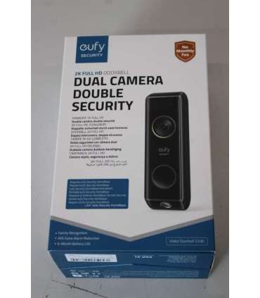 SALE OUT. Anker Eufy Doorbell 2 Pro, Black Anker Eufy Doorbell 2 Pro UNPACKED, SCRATCHED TOP