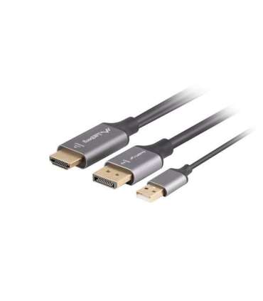 Lanberg HDMI (M) to Displayport (M) cable 4K, Black CA-HDDP-20CU-0018-BK 1.8 m