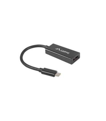 Lanberg USB-C (M) 3.1 to Displayport (F) Adapter cable 15cm, Black AD-UC-DP-01