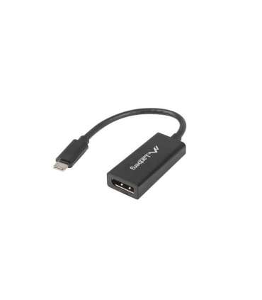 Lanberg USB-C (M) 3.1 to Displayport (F) Adapter cable 15cm, Black AD-UC-DP-01