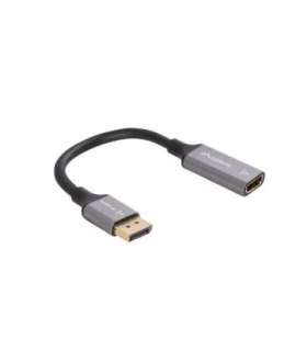 Lanberg Displayport (M) to HDMI (F) Adapter 8K on cable 20cm, Silver AD-DP-HD-04