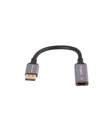 Lanberg Displayport (M) to HDMI (F) Adapter 8K on cable 20cm, Silver AD-DP-HD-04