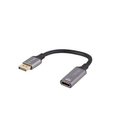 Lanberg Displayport (M) to HDMI (F) Adapter 8K on cable 20cm, Silver AD-DP-HD-04