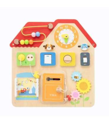 VIGA Drewniana Tablica Manipulacyjna Domek Odkrywania i Nauki