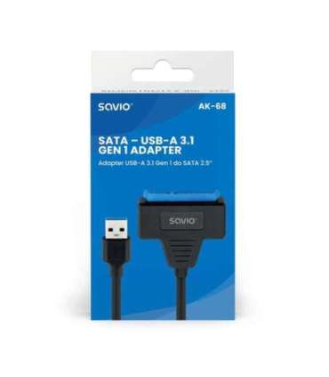 SAVIO AK-68 Adapter USB-A 3.1 Gen 1 (M) - SATA (F) for 2.5" drives