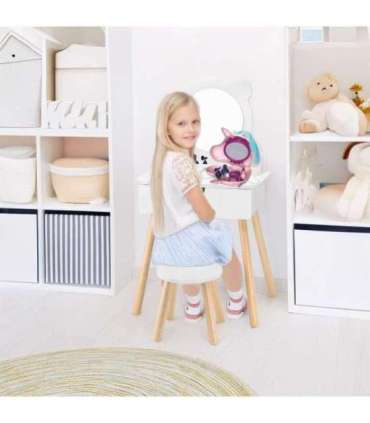 VIGA Zestaw Biała Toaletka + Akcesoria Jak z Salonu