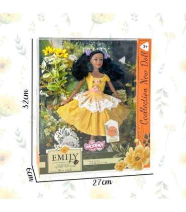 WOOPIE ROYAL Lalka Emi 32 cm Modny Strój i Piękne Czarne Włosy