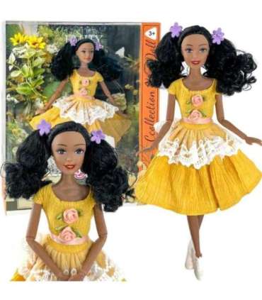 WOOPIE ROYAL Lalka Emi 32 cm Modny Strój i Piękne Czarne Włosy