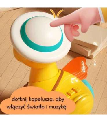 WOOPIE BABY kollane pardipoeg roosa jänesega tiritavas kärus