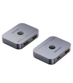 Vention 2-Port Bi-Directional 8K HDMI Switcher Gray Aluminium Alloy Type