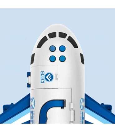 WOOPIE Samolot Rozkładany Transporter Policja z 3 Autami Policyjnymi Zestaw XL Znaki Drogowe