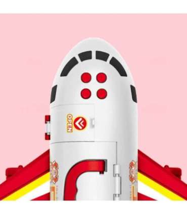 WOOPIE Samolot Rozkładany Transporter Straż Pożarna z 3 Autami Strażackimi Zestaw XL Znaki Drogowe