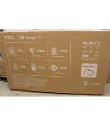 SALE OUT. TCL 75T8C 75" (189 cm) 4K QLED TV with Google TV TCL 4K QLED TV 75T8C 75 Smart TV Google TV Black
