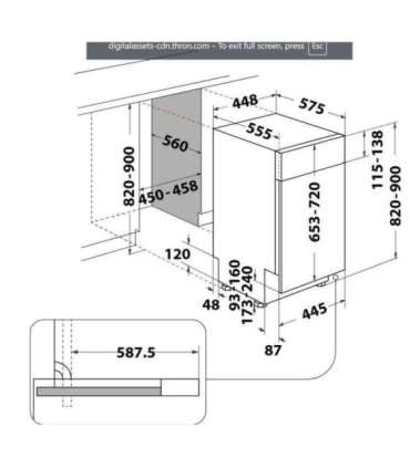 Built in dishwasher Whirlpool