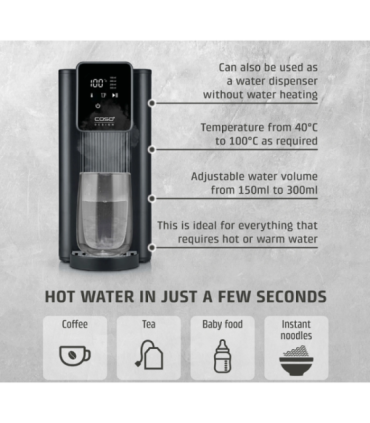 Caso Turbo Hot Water Dispenser HW 616 Water Dispenser 2600 W 2.5 L Plastic/Stainless Steel Black/Stainless