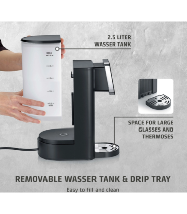 Caso Turbo Hot Water Dispenser HW 616 Water Dispenser 2600 W 2.5 L Plastic/Stainless Steel Black/Stainless