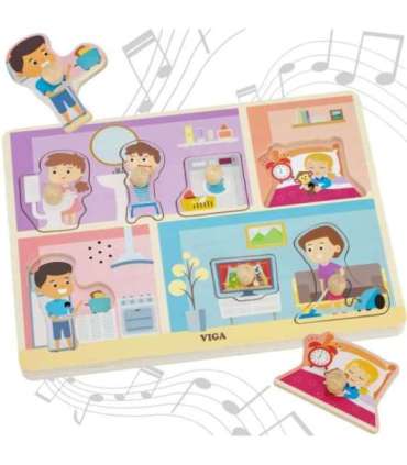 VIGA Puzzle Dźwiękowe Dopasuj Codzienne Aktywności