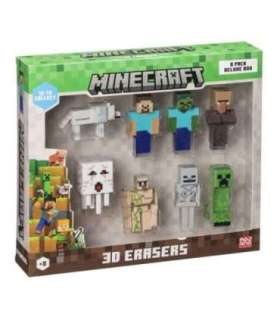 MINECRAFT 3D ERASERS - 8 PACK DELUXE BOX VER.A
