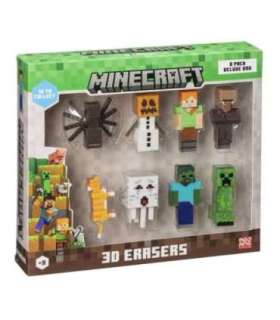 MINECRAFT 3D ERASERS - 8 PACK DELUXE BOX VER.B