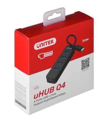 UNITEK HUB USB-C 4XUSB-A 3.1, ACTIVE, 10 WATT,H1117B