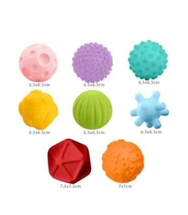 WOOPIE BABY sensoorseid pigistatavaid klotse, 8 tk.