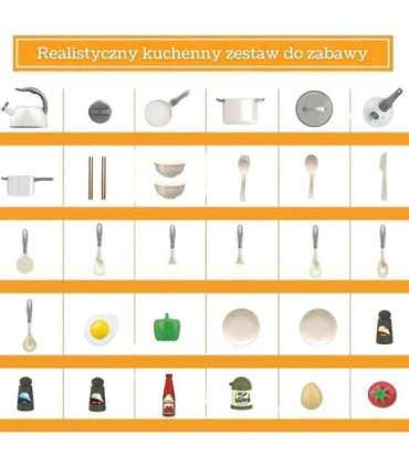 WOOPIE Zestaw Małego Kucharza Garnki Patelnia Czajnik Biały 32el.