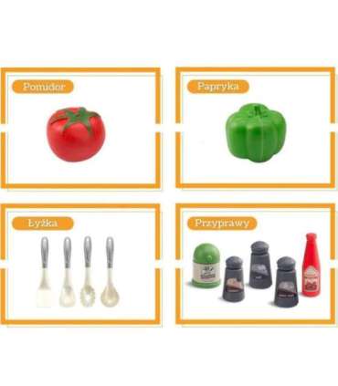 WOOPIE Zestaw Małego Kucharza Garnki Patelnia Czajnik Biały 32el.